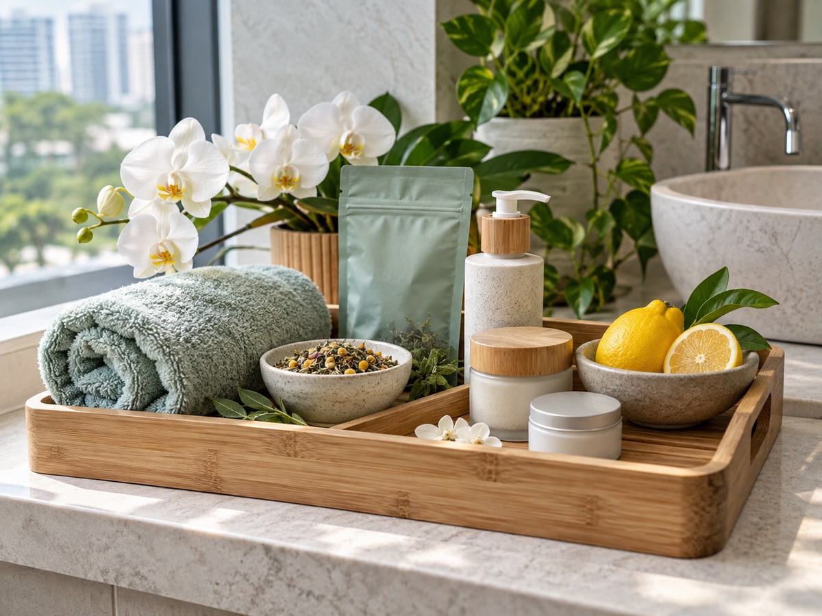 Herbal tea skincare and orchid wellness hamper in Singapore